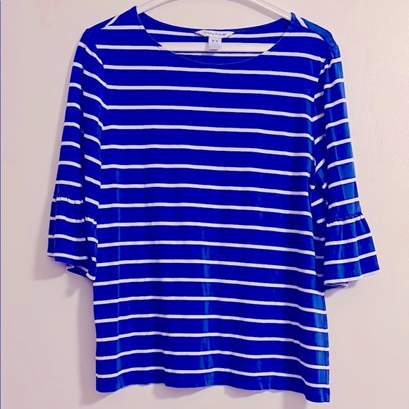 TOMMY BAHAMA soft cotton/modal tencell boatneck t-shirt with flare sleeves sizeM - Picture 1 of 8